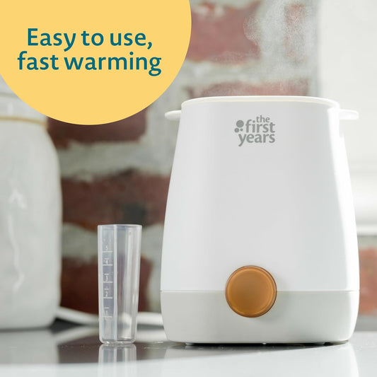 The First Years Gentle Warmth Digital Baby Bottle Warmer - Bottle Warmer for Breastmilk, Baby Formula, and Baby Food - Includes Milk Warmer, Basket, and Cup - White