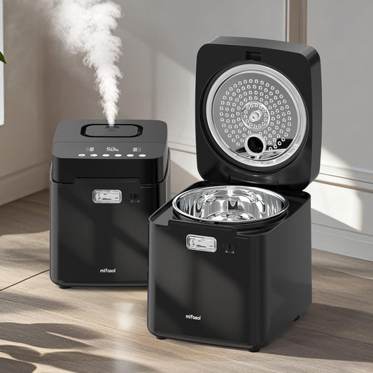 Mifasol Stainless Steel Humidifier, 3.3L/0.87Gal Steam Warm Mist Humidifiers for Bedroom 800 sq ft, Easy to Clean Humidifiers for Home, Dishwasher Safe Humidifier Large Room Baby Nursery Office, Black