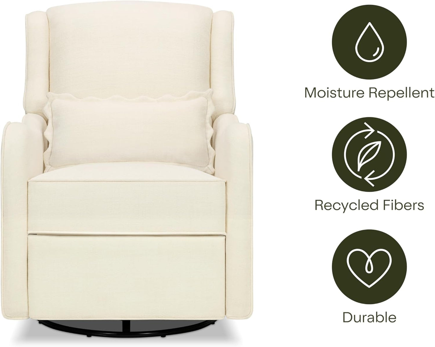 Namesake Devon Recliner and Swivel Glider in Performance Dusty Rose Eco-Basketweave, GREENGUARD Gold and CertiPUR-US® Certified