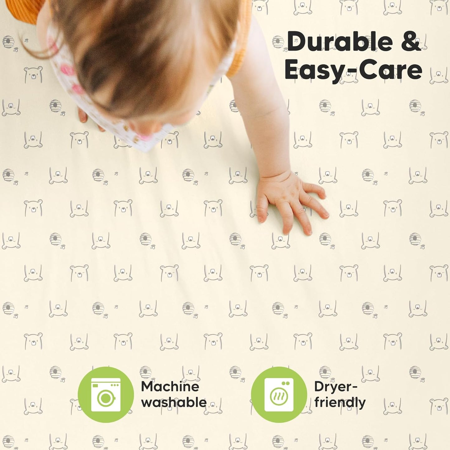 2-Pack Mini Crib Sheets Fitted - 38x26 Pack N Play Sheets for Pack and Play Mattress, Organic Cotton, Soft & Breathable Playard Bedding, Neutral Mini Toddler Bed Cover for Boys, Girls (Dragon Tale)