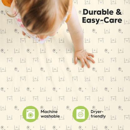 2-Pack Mini Crib Sheets Fitted - 38x26 Pack N Play Sheets for Pack and Play Mattress, Organic Cotton, Soft & Breathable Playard Bedding, Neutral Mini Toddler Bed Cover for Boys, Girls (Dragon Tale)