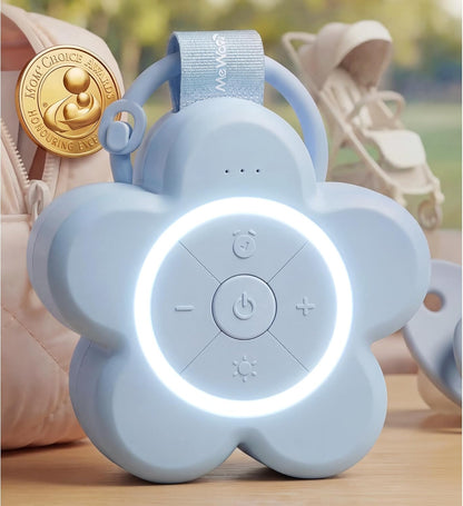 Mewaii Portable White Noise Sound Machine Baby | 25 Soothing Sounds | Rechargeable Travel Sound Machine for Kids with Night Light | Newborn Essentials Shower Gift | Nursery, Home, Sleep Aid (Blue)