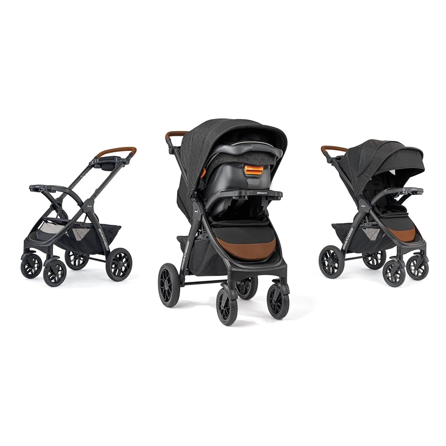 Chicco Bravo LE ClearTex Full-Size Stroller for Babies and Toddlers, UPF-Rated Canopy, GREENGUARD Gold Certified, Lightweight, One-Hand Compact Fold, Pewter/Grey