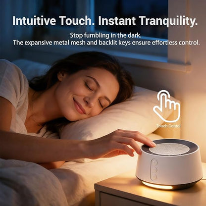 BGOVERSS White Noise Machine with Night Light – 20 Soothing Sounds, 10 Color Lights, 5 Timer Settings & Memory Function, Portable Sleep Sound Machine for Baby Nursery, Kids & Adults, Black