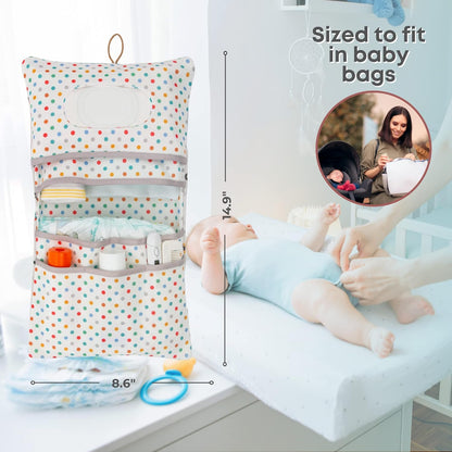 HAMUR Baby Diaper Bag Organizer – Travel-Friendly, Compact & Foldable | Stroller Pouch for Newborn Essentials – Must-Have for Boys & Girls (Leaves)
