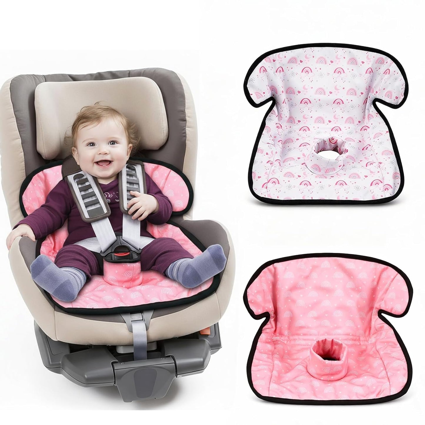 HunnmingRe 2 Pack Floral Car Seat Protector for Potty Training Waterproof Piddle Pad Cover from Spillages Nappy Leaks Toilet Training Anti Slip Backing Strollers Carseat Liner for Toddlers Babies
