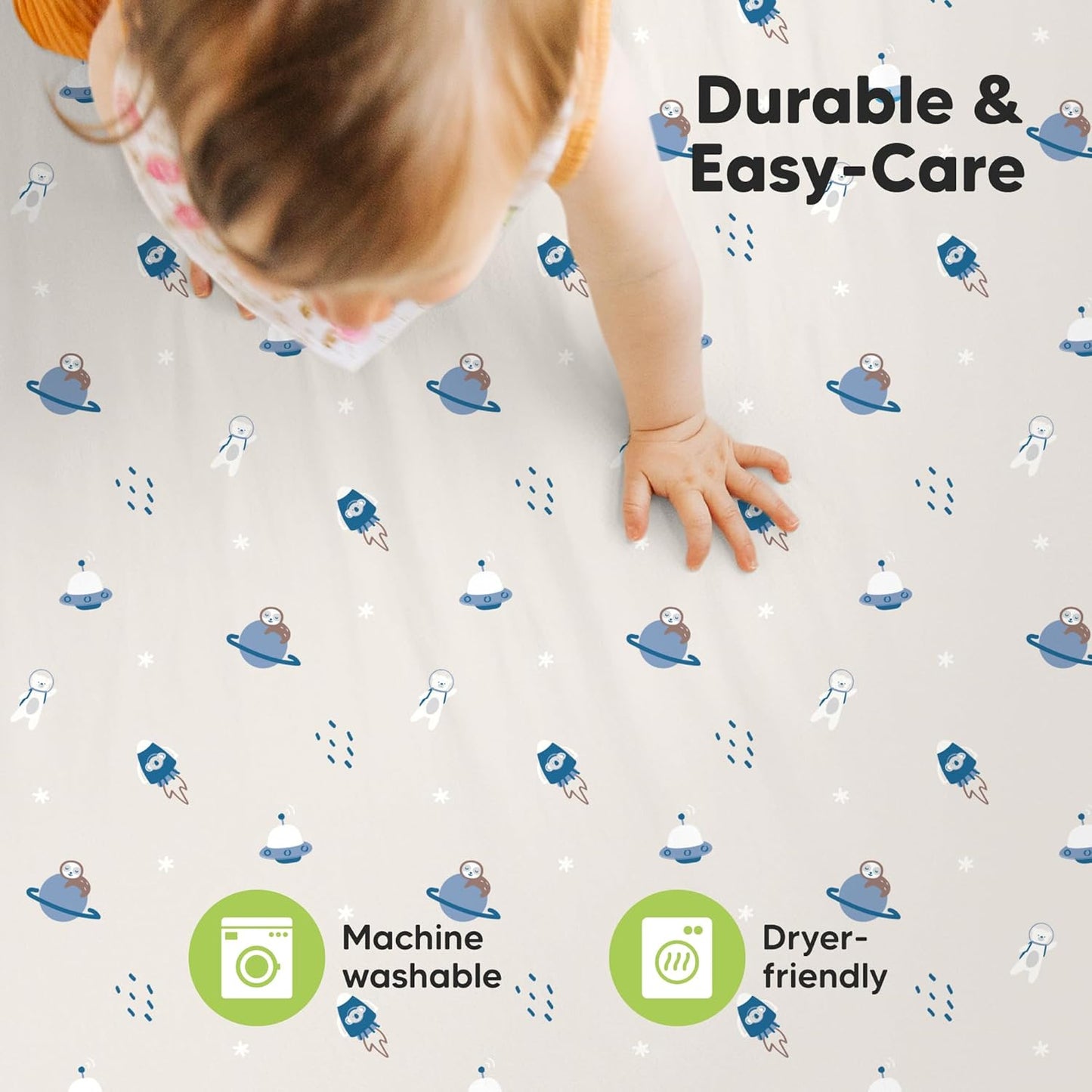2-Pack Mini Crib Sheets Fitted - 38x26 Pack N Play Sheets for Pack and Play Mattress, Organic Cotton, Soft & Breathable Playard Bedding, Neutral Mini Toddler Bed Cover for Boys, Girls (Dragon Tale)