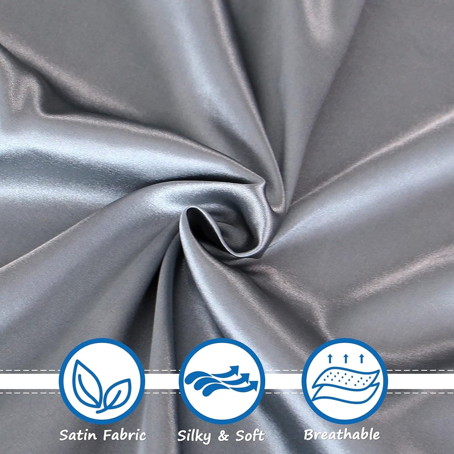 Bassinet Sheets for Baby Boy Girl, Satin Bedside Sleeper Sheets to Fit Mika Micky&Baby Delight&Dream On Me&Baby Joy Bassinet, Bassinet Sheet for Baby Hair (33"x20"x5") Silk Bassinet Sheets, Grey