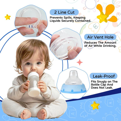 RBUGR 6 Pack Replacement Silicone Spout Compatible with NUK Active and Learner Cups, Sippy Cup Nipple for NUK Sippy Cup & Learner Cup, 100% Silicone Sippy Nipples for 6m+