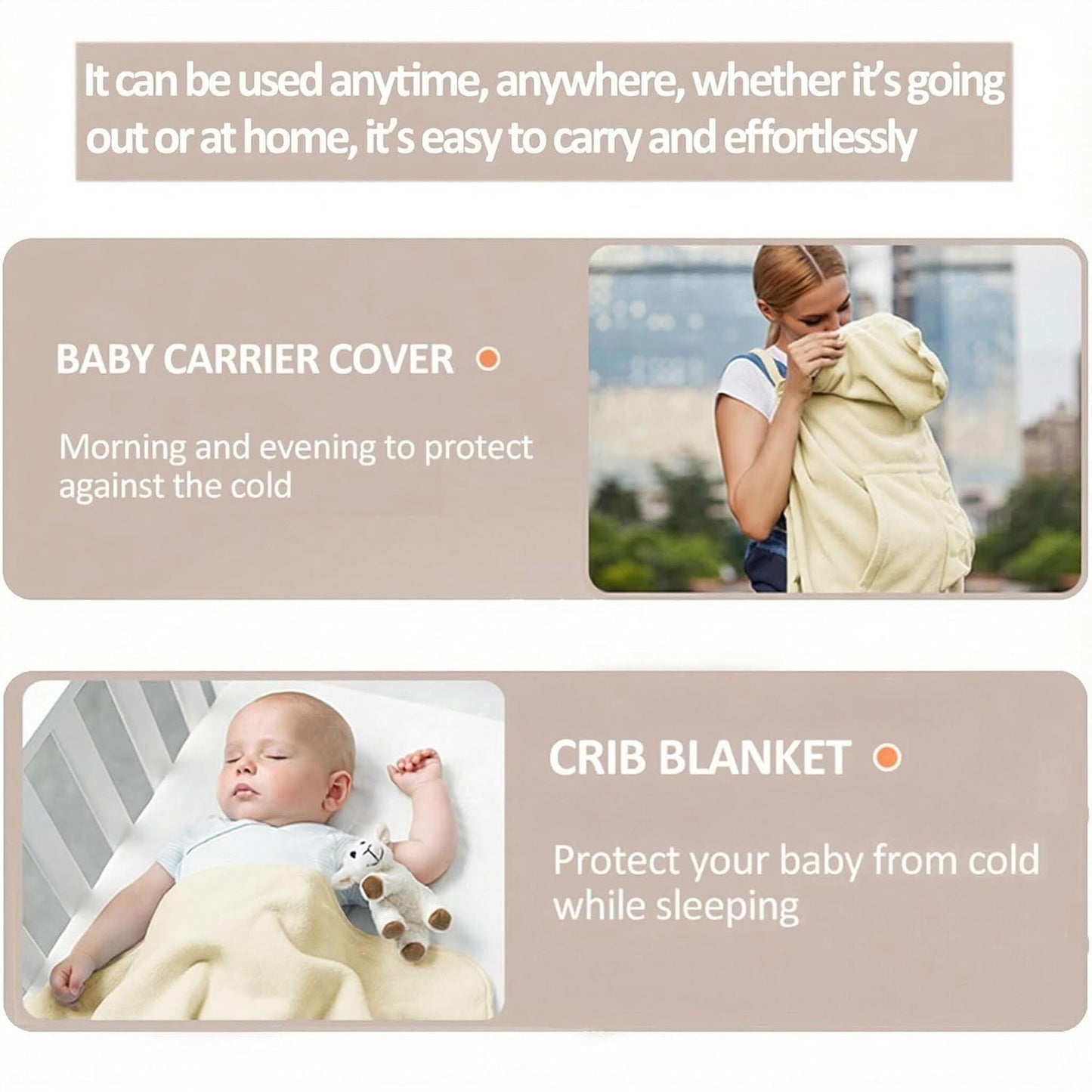 Baby Carrier Cover Stroller Cover,Newborn Hooded Stretchy Cloak,Soft Kangaroo Hoodie for Mom Baby,Suit for All Seasons (Green)