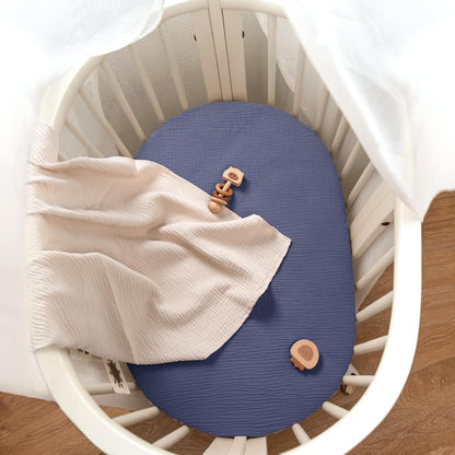 lulumoon Muslin Bassinet Sheets for Baby: Soft Bedside Sleeper Bassinet Fitted Sheets for Boys and Girls