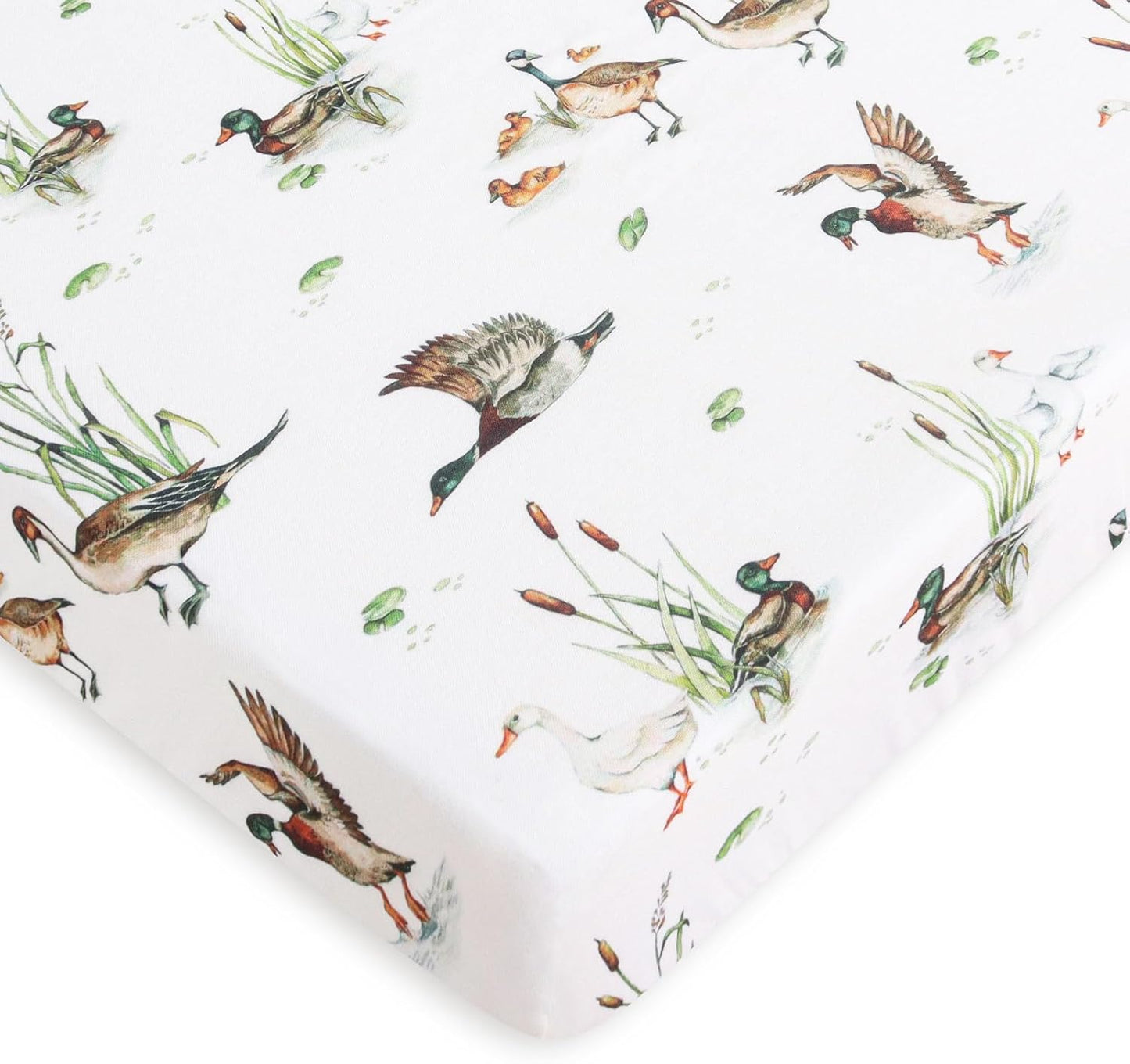 LifeTree Crib Sheets for Baby Unisex - Muslin Fitted Crib Sheets Toddler Bed Sheet, 70% Viscose from Bamboo and 30% Cotton, Fits Mini Crib & Pack and Play Playard, Bear, 26in x 38in