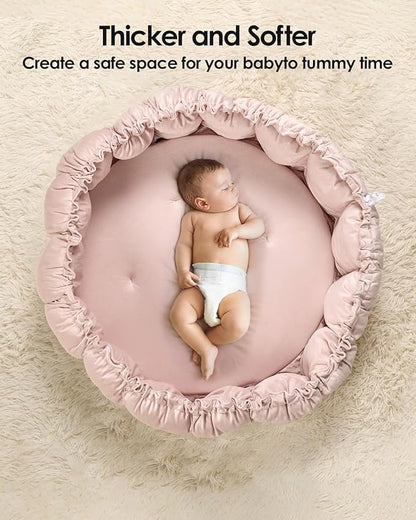 5-in-1 Convertible Baby Gym Play Mat with Hanging Toys, Soft Padded Activity Center & Ball Pit, Plush Tummy Time Mat for Newborns to Toddlers, Machine Washable, Pink