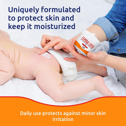 Crema Cero Diaper Rash Cream for Baby with Zinc Oxide and Calendula – High-Strength Diaper Cream for Quick Relief and Protection – Hydrating and Soothing Baby Balm – Calendula 8.5 oz