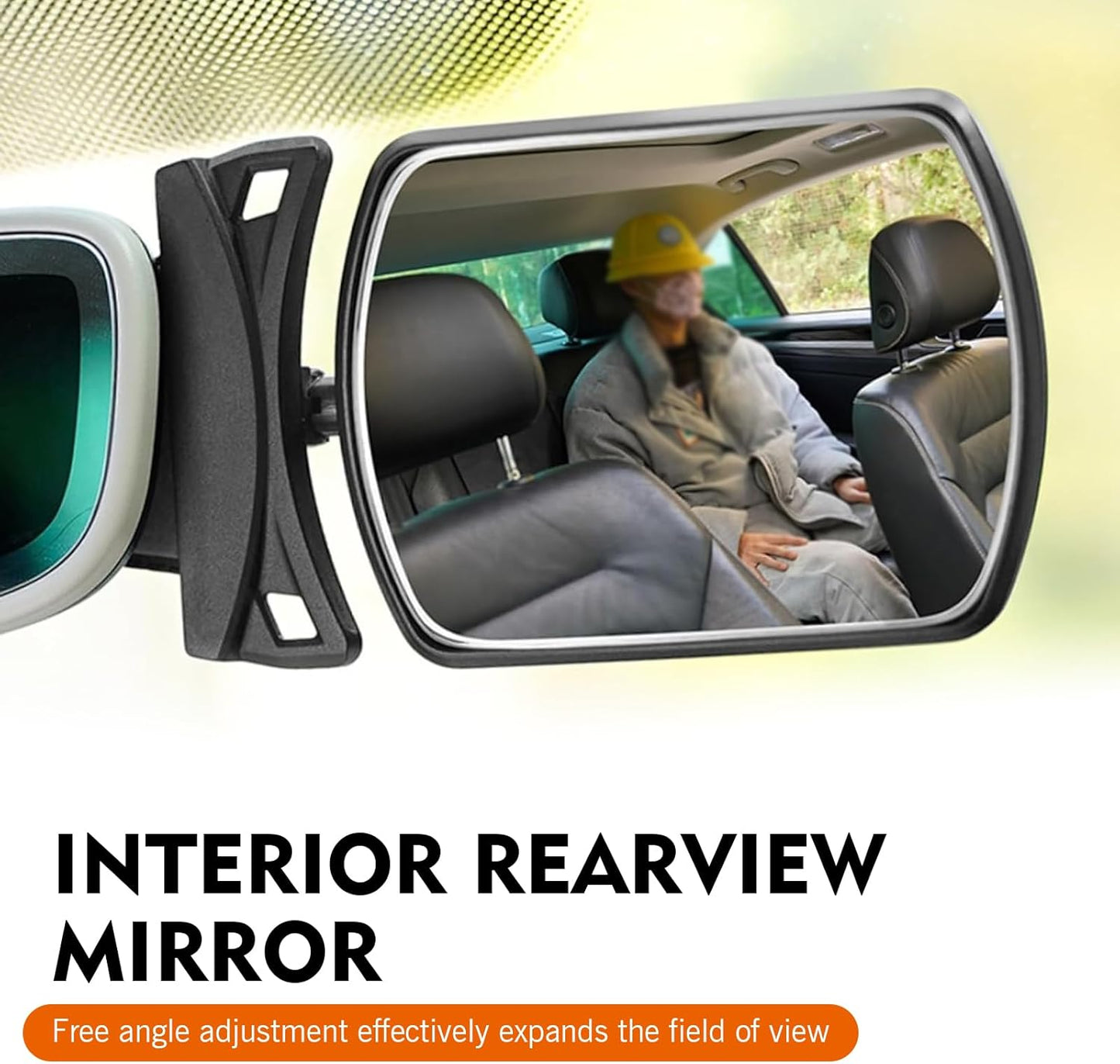 Baby Car Interior Rearview Mirror, HD Convex Wide Angle Backseat Auxiliary Mirror, 2.36" x 3.15" Self-Adhesive Adjustable Micro-Curved Lens Observation Mirrors, Universal for Most Cars