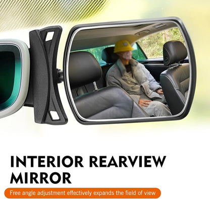 Baby Car Interior Rearview Mirror, HD Convex Wide Angle Backseat Auxiliary Mirror, 2.36" x 3.15" Self-Adhesive Adjustable Micro-Curved Lens Observation Mirrors, Universal for Most Cars