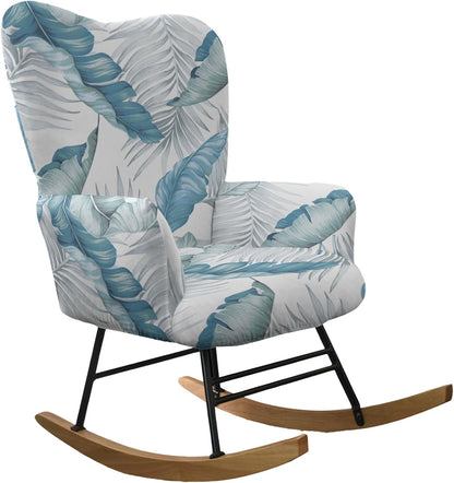 CRFATOP Jacquard 1 PC Nursery Rocking Chair Recliner Covers Upholstered Glider Rocker Banquet Armchair Slipcover Stretch Accent Chairs Furniture Protector for Living Room Bedroom Offices,Green