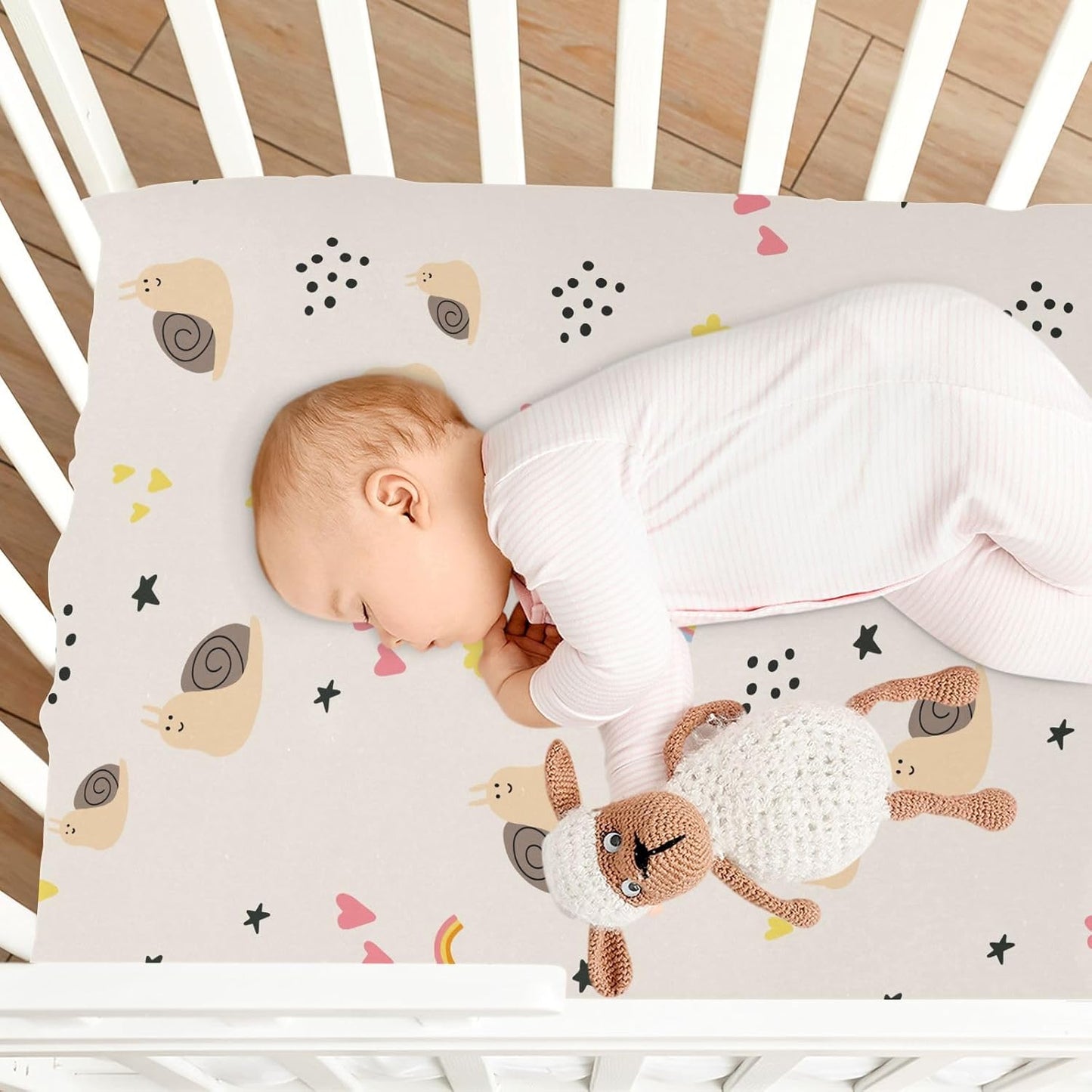 Fitted Crib Sheets Turtle Sea Horse Stretchy Portable Playard Sheets for Baby Toddler, Breathable Soft Mini Crib Mattress 39 x 27 in for Boys and Girls
