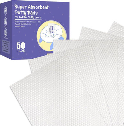 100 Packs Super Absorbent Potty Pads Disposable Potty Absorbent Pads Toilet Chair Liners for Training Toddlers for Camping Travel Outdoor