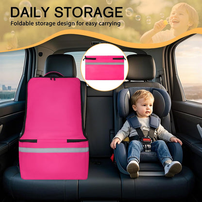LARIPOP Car Seat Travel Bag for Airplane, Universal Gate Check Car Seat Bag, Padded Backpack with Waist Belt, Reflective Strips & Protective Feet, Fits Infant Convertible Booster Seats, Black