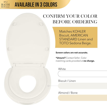 BATH ROYALE Potty Training Seat - Soft Close, Kingsport BR721-00, Elongated White, Adult & Child Combo