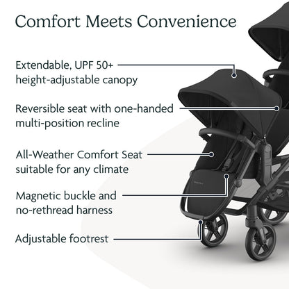 UPPAbaby RumbleSeat V3 Second Lower Seat - Compatible with Vista V2 and Vista V3 - All-Weather Seat + Magnetic Buckle – Adapters Included -Owen (Mocha Mélange)