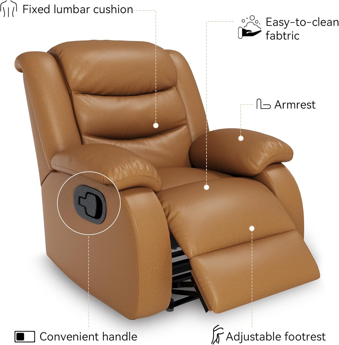 Power Swivel Rocker Recliner,Fabric Glider Recliner Nursery Chair,Small Rocking Chair,Single Reclining Sofa with Lumbar Support,USB&Type-C Ports,Living Room Home Threater Seat, Flint Grey