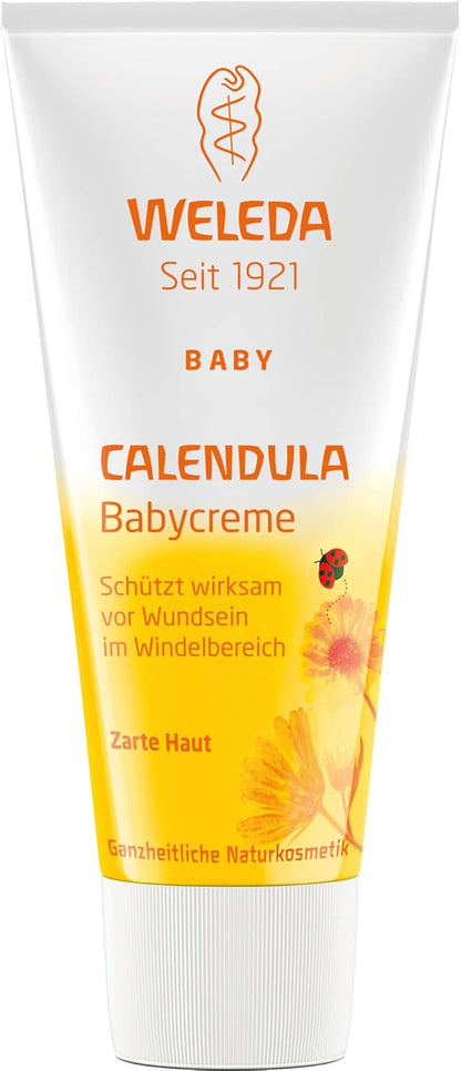 WELEDA Calendula Baby Cream - Protects Sensitive Baby Skin Against Soreness - The Ideal Care for The Diaper Area - Cares Gently & soothes Skin - Promotes Skin Regeneration - 75 ml