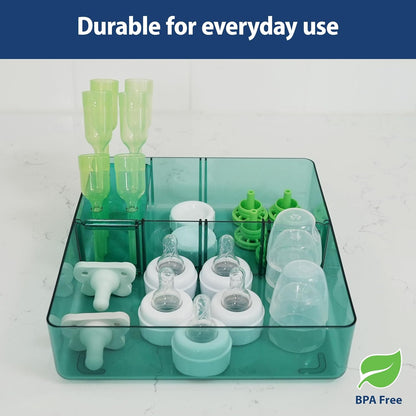 Dr. Brown's Baby Bottle Storage Tray with Customizable Compartments, Store and Organize Bottles, Parts, and Accessories, BPA-Free