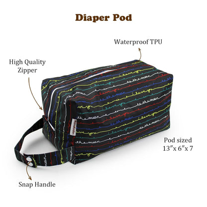 Mama Koala Waterproof Diaper Pods for Baby Items, Cloth Diapers, Swimsuits, Travel, Gym Clothes, Beach, Pump Parts, Toiletries, 2 Pack(DP-Sunset)