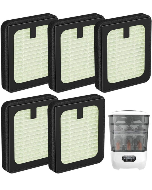 Dryer Advanced Filter Replacement for Baby Brezza Baby Bottle Washer, Sterilizer and Dryer Advanced Air Filter Parts(Not for Pro), 5 Pack