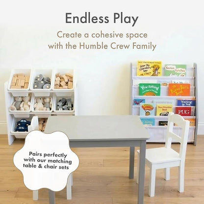 Humble Crew Toy Storage Organizer with 9 Removable Storage Bins for Kids Playroom, 3-Tier Toddler Toy Organization and Storage, White/White