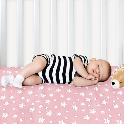 Pack and Play Sheets, 2 Pack Mini Crib Sheets, Stretchy Playard Fitted Sheet, Compatible with Graco Pack n Play, Soft and Breathable Material, Planet & Flower