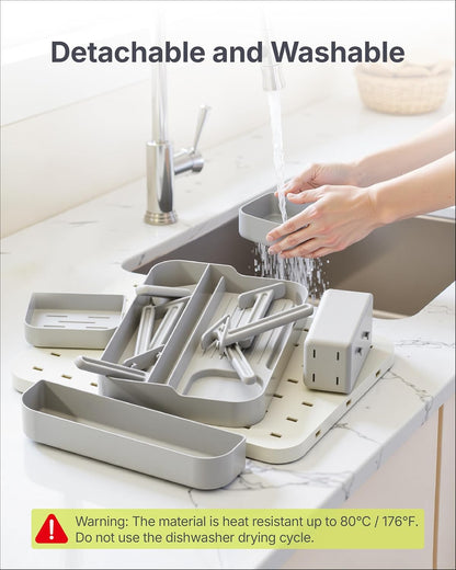 DIY Baby Bottle Drying Rack, Holds 12 Bottles, Space-Saving for Small Kitchen Counters, Modular Bottle Dryer with Removable Rods & Baskets, BPA-Free Countertop Organizer for Baby Feeding Essentials
