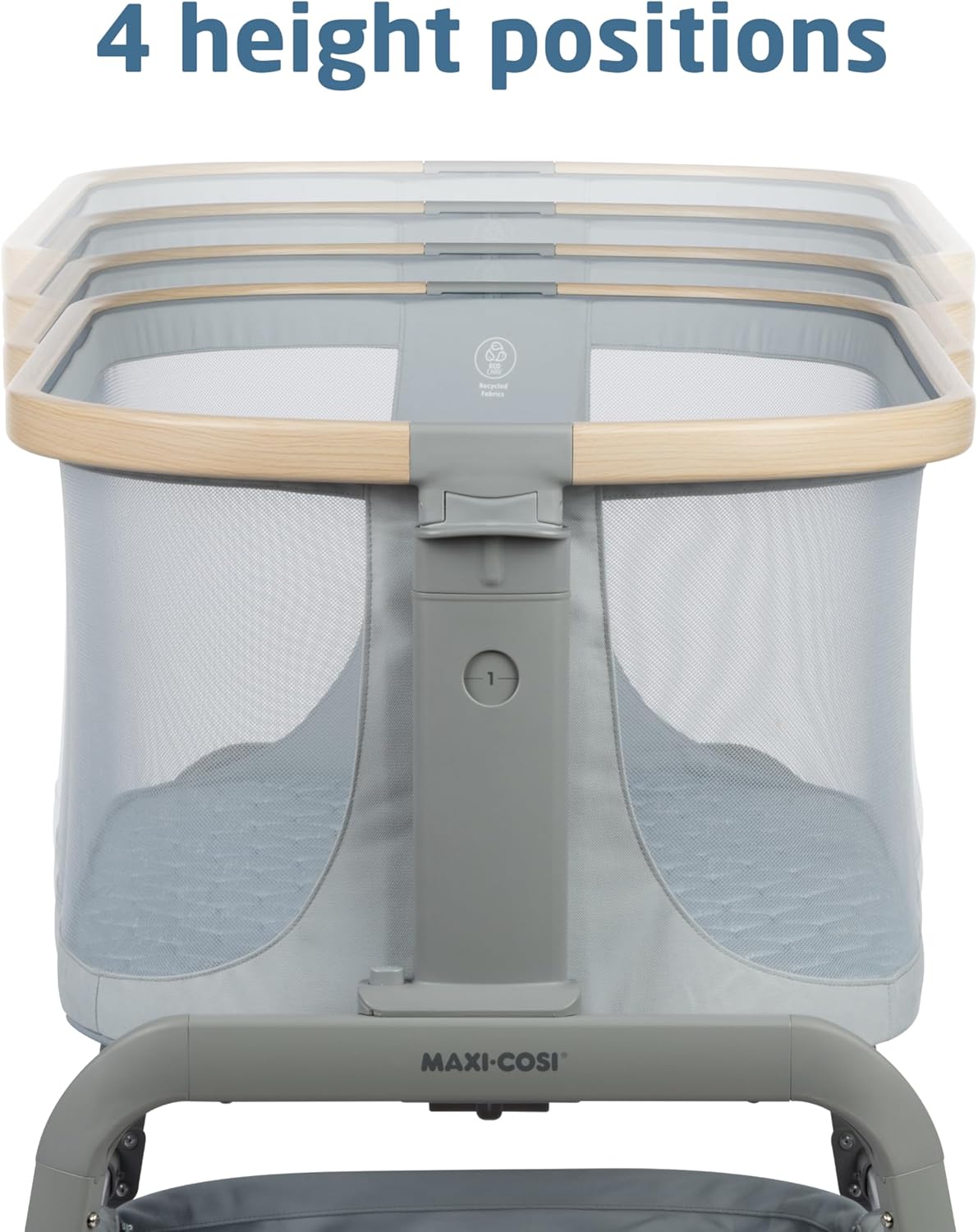 Maxi-Cosi Iora Baby Bassinets Bedside Sleeper, Portable Bassinet, Infant Bedside Sleeper Crib, Height Adjustable, Breathable Mesh, Large Storage Basket, Truffle