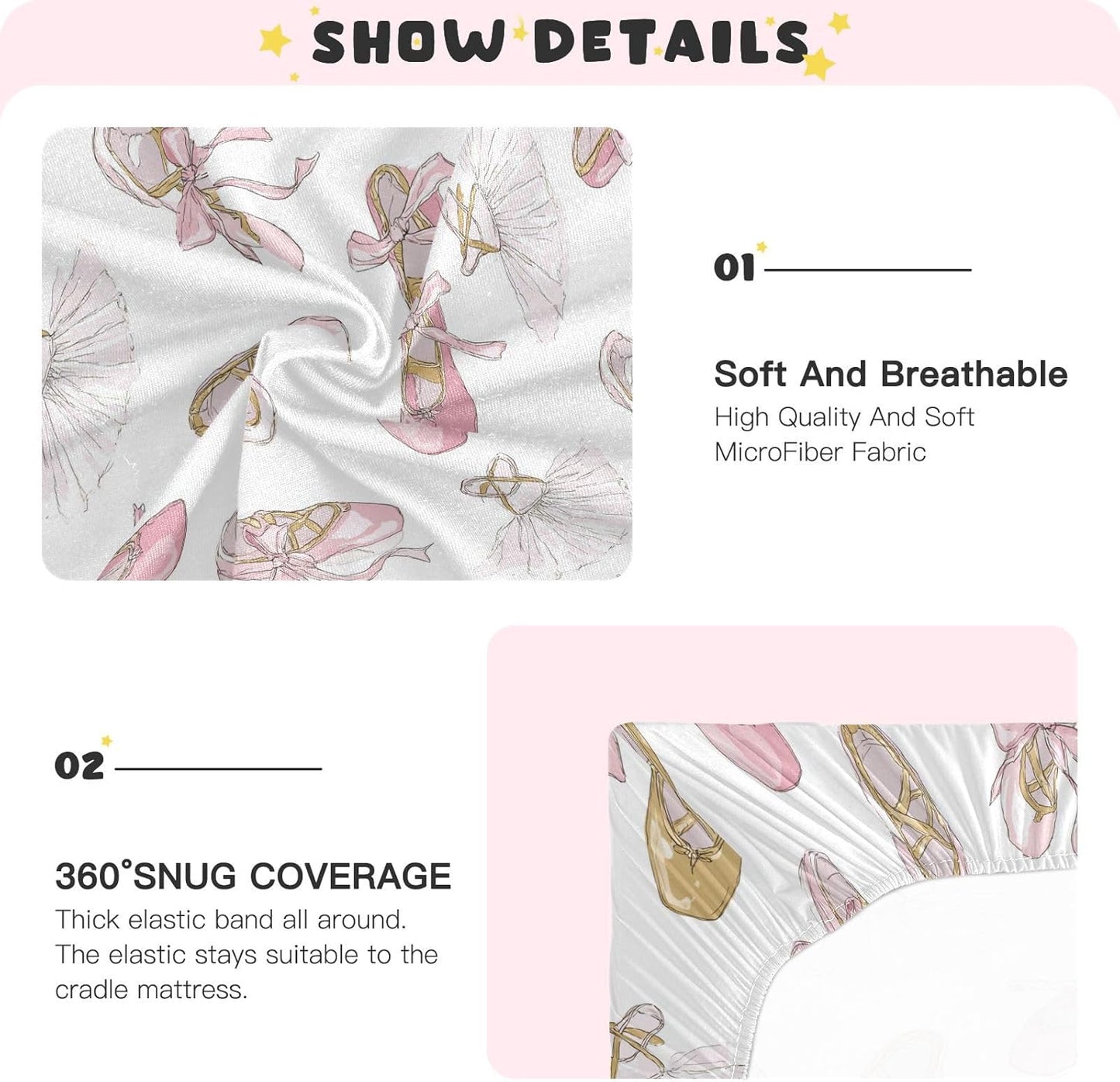 Baby Crib Sheet Cute Goose Flowers Crib Mattress for Boys and Girls Playard Sheet Soft Breathable Fitted Baby Mattress Cover 52x28in
