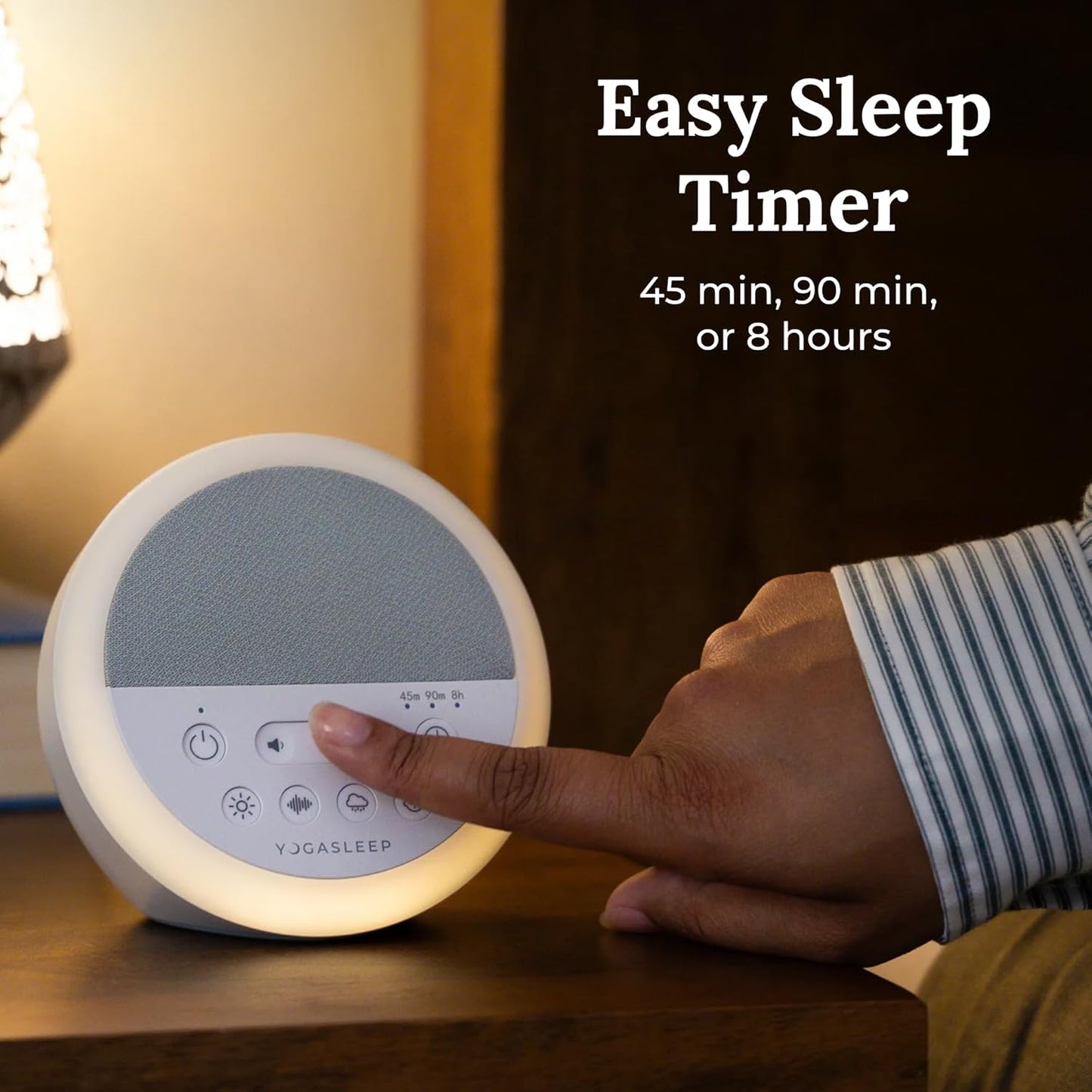 Yogasleep Duet White Noise Sound Machine & Night Light, 30 Natural Sounds,Bluetooth-Wireless Speaker for Travel,Office Privacy,Concentration,Sleep Aid for Adults & Baby, Registry & Nursery Gift,White