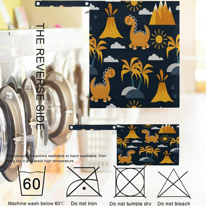 visesunny Yellow Dinosaurs Volcano and Palm Tree 2Pcs Wet Bag with Zippered Pockets Washable Reusable Roomy for Travel,Beach,Pool,Daycare,Stroller,Diapers,Dirty Gym Clothes, Wet Swimsuits, Toiletries