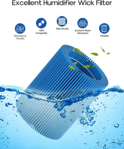 4 Pack of Upgrade Humidifier Wick Filter Replacement Compatible with Canopy Bedside and Nursery Humidifier, Blue Spunlace Nonwoven Wick Filter