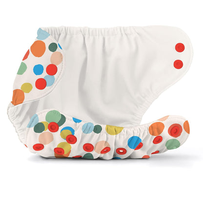 Esembly Cloth Diaper Cover - Reusable Swim Diaper, Waterproof, Breathable - Adjustable Outer Layer Over Absorbent Inner for Blowout Protection - Sea Glass, Size 2 (18-35lbs)