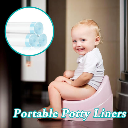 100 Pack Potty Chair Liners Disposable,Drawstring Training Toilet Seat Liner Bags Cleaning Bag for Kids Toddlers Outdoors Travel