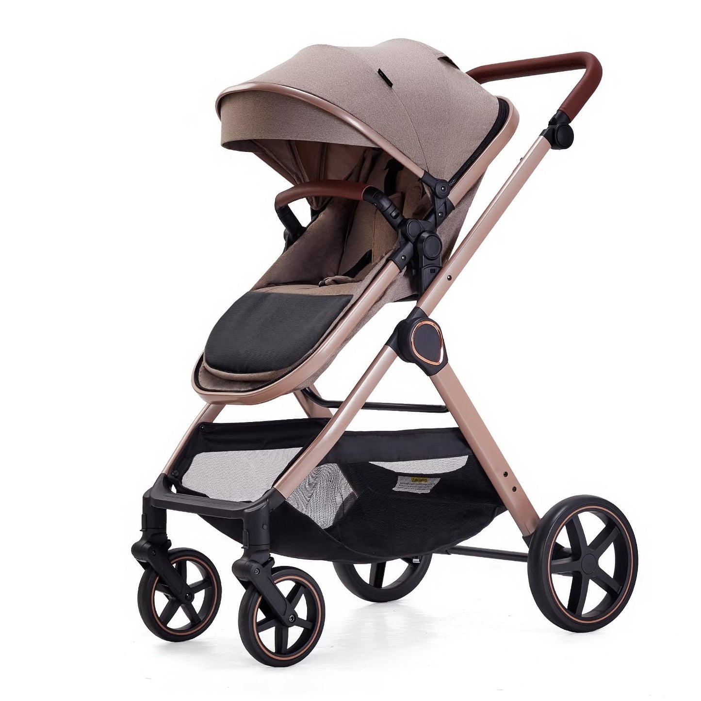 Lortsybab 2 in 1 Baby Stroller, Newborn Infant Toddler Convertible Pram Stroller for 0-36 Months Old Babies (Grey)