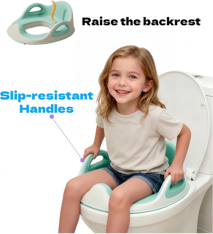 Potty Training Seat for Boys and Girls – Baby Potty Training Seat with Detachable Soft Cushion Sturdy Handle and Backrest，Toddler Potty Training Toilet Seat for Kids, Splash Guard for Toilet Toddler