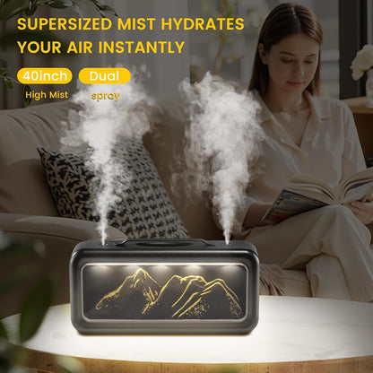 HEEYCEM Small Humidifiers for Bedroom, 600ml Cool Mist Top Fill Humidifier for Baby Nursery, Ultra Quiet 23dB, Air Humidifier with Night Light,for Plants,Home, Office (Black)