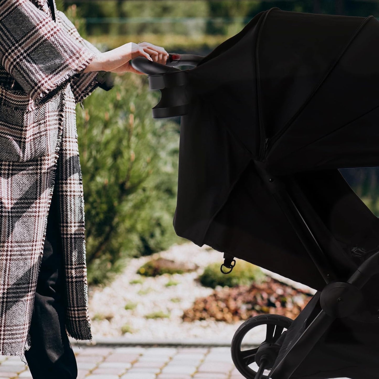 Lvvbaby Double Stroller with Adjustable Large Canopies, Double Seats Lightweight Stroller for Twins,Compact Fold,One-Handed Fold,Reclining Seats,Silent Wheel,5-Point Harness and Big Storage Basket