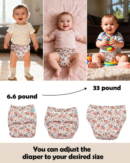 ALVABABY 12pcs Microfiber Inserts,Soft Cloth Diaper Liner,3-Layer Absorbent Inserts,Reusable for Baby Cloth Diapers 12T