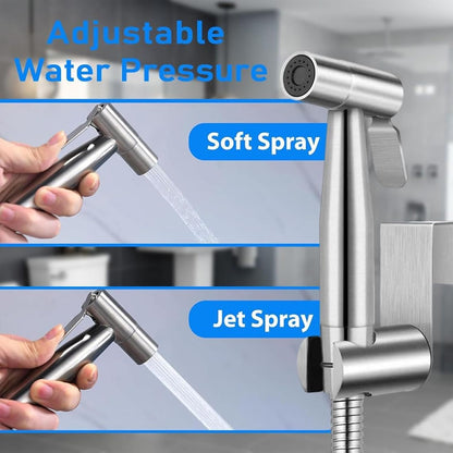 Generic Handheld Bidet Sprayer for Toilet, Hand held Stainless Steel Toilet Bidet Sprayer Kit, Hose with Anti-Leak Hose&High Pressure, for Personal Hygiene, Toilet Clean, Baby Diaper Cloth (Black)