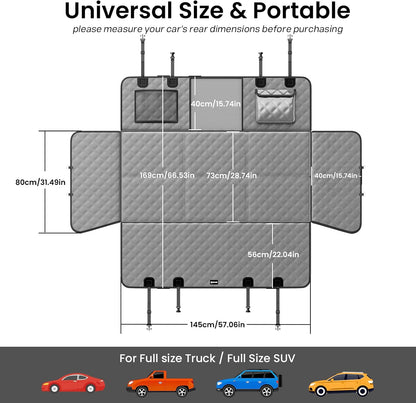 2-in-1 Dog Car Seat Cover for Back Seat, Transform to Passenger Mode - Dog Car Seat, Waterproof, Scratch-resistant, Support to 330lbs, for Outdoor Activities, Travel, to the Vet, for Cars/SUV/Truck