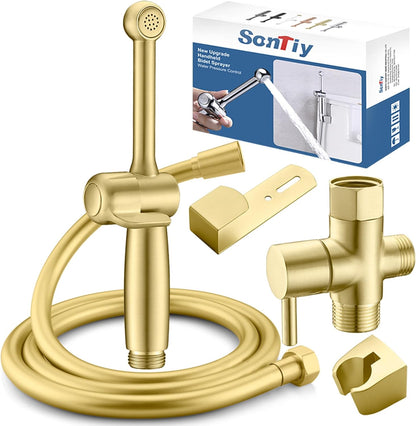 SonTiy Handheld Bidet Sprayer for Toilet, White Cloth Diaper Toilet Sprayer Attachment with Backflow Preventer, Adjustable Water Pressure Toilet Jet Spray for Feminine Wash