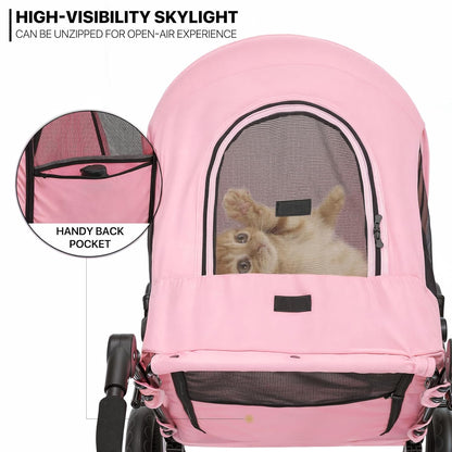 MoNiBloom Large Pet Stroller with Anti-Slip Ramp, Heavy Duty Dog Stroller Up to 99lb, Safe & Gentle Mobility Aid, All-Terrain Wheels, Idea for Injured, Disabled, & Senior Dog